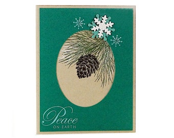 Homemade Christmas Cards, Blank Holiday Cards, Peace On Earth Cards,