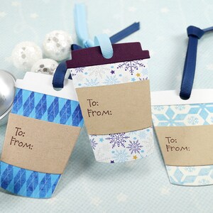 Christmas Tags Handmade Xmas Gift Tag Coffee Cup Tag Winter Tags - Etsy