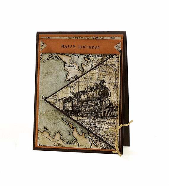 Train Birthday Card, Masculine Birthday Cards, Retirement Card For Men, Train Gifts,