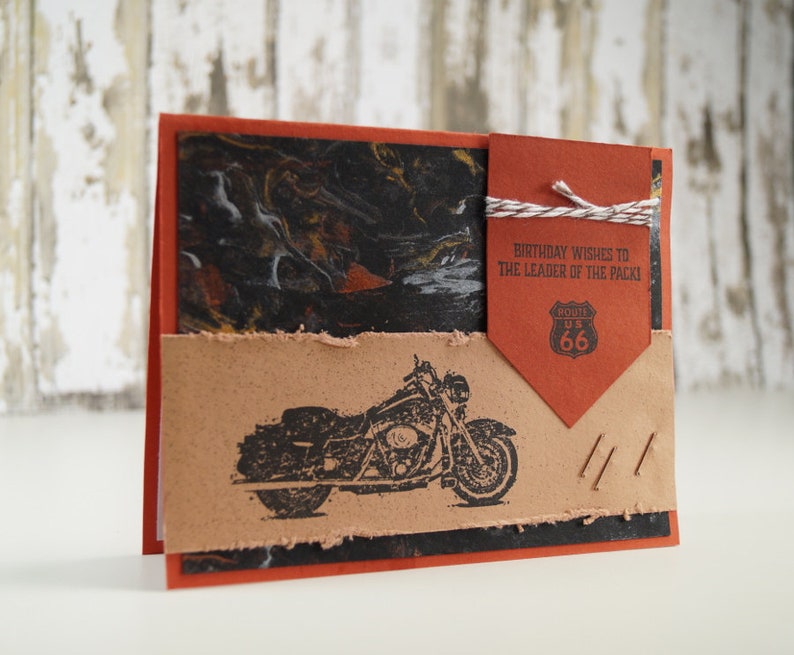 Harley Davidson Birthday Card Motorcycle Handmade Card For | Etsy