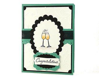 Wedding Card Congratulations, Engagement Cards, Champagne Glasses, Handmade Wedding Cards, Gift Enclosure Card