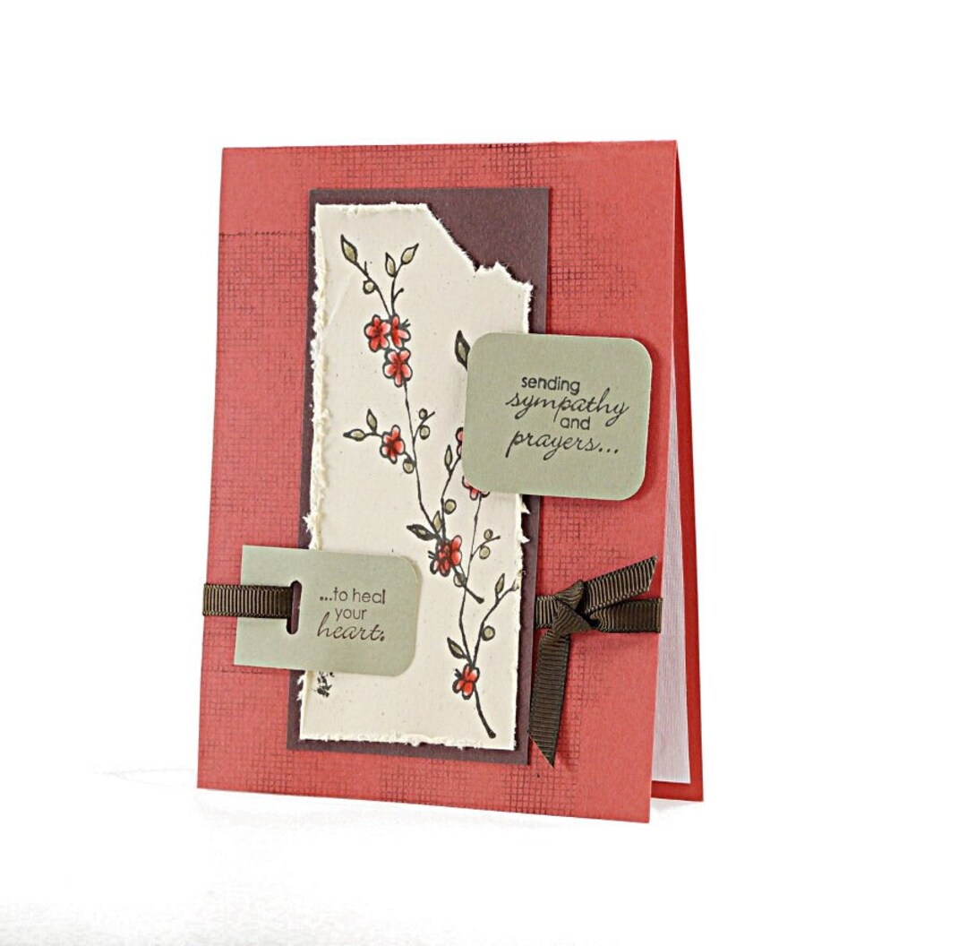 Handmade Sympathy Cards, Condolence Card, Flower Sympathy Card