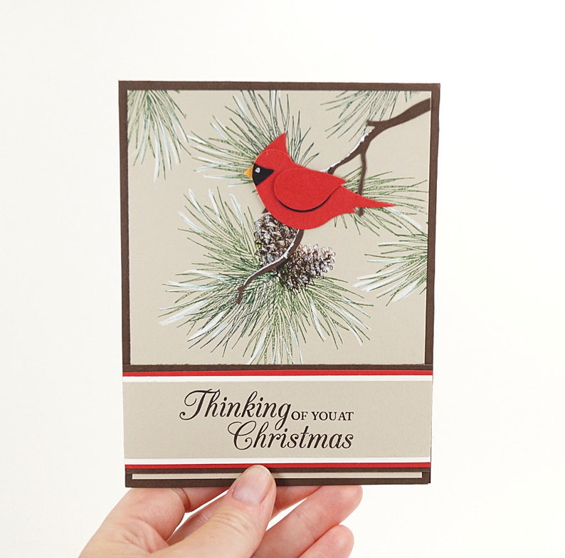 Christmas Cards Handmade Thinking of You Card Cardinal Card  Etsy
