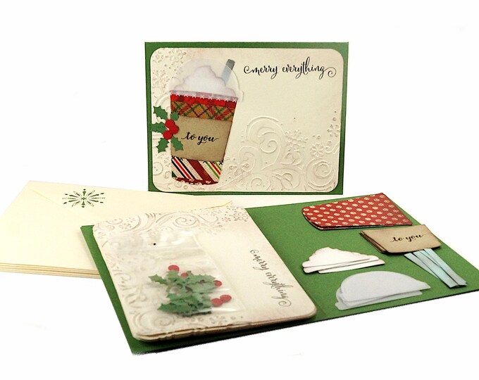 Christmas Card Making Kits, Craft Kit for Adults, Coffee Cards, DIY Kit