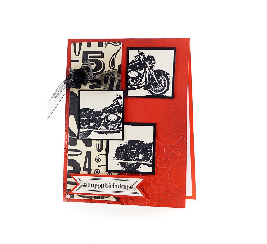 Carte D Anniversaire De Moto Harley Davidson Handmade Biker Card Happy Birthday Gift Idea