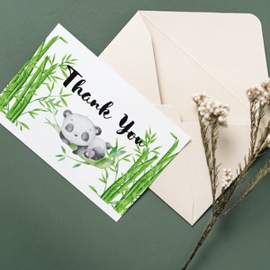 Baby Panda 3x5 Bedankkaart, verjaardagen, speciale evenementen, bedankt voor uw aankoop, digitale download, afdrukbaar PDF-bestand