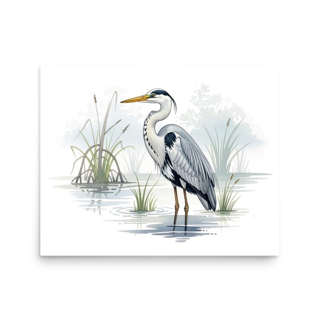 Great Egret Watercolor Art Print, Coastal Bird Poster - Etsy