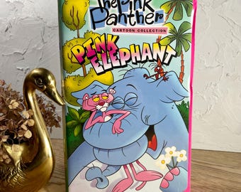 1970s The Pink Panther: Pink Elephant VHS Clam Shell --Pink Clam Shell --Pink Panther Cartoon Collection