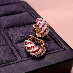 Braci Ohrringe | Gold Vermeil Rubin Huggie Ohrringe | Scarlatti