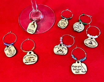 Elf-themed wine glass charms