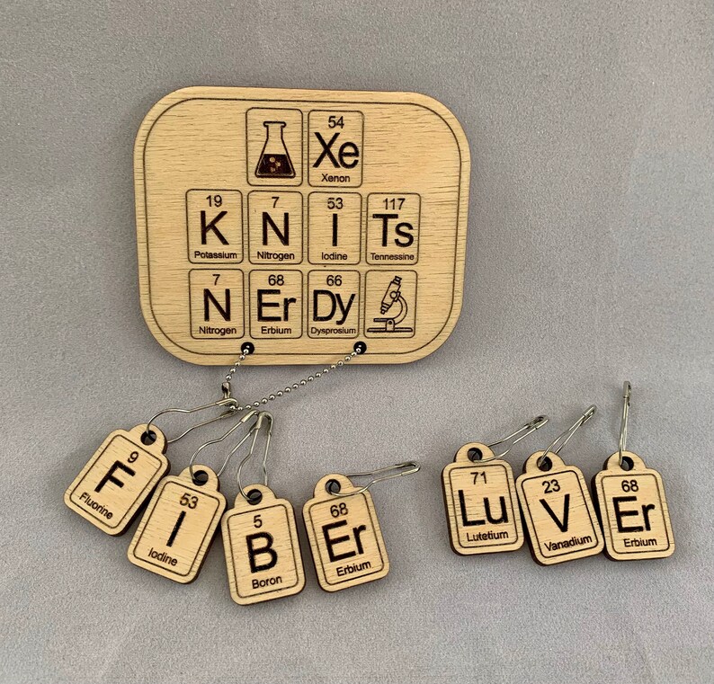 Xe Knits Nerdy wooden stitch marker set image 3