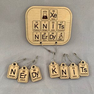 Xe Knits Nerdy wooden stitch marker set image 1