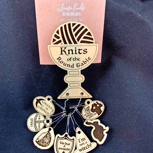 Monty Python and the Holy Grail themed stitch marker set - Knights Who Say Knit