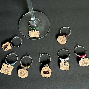 Princess Bride themed wine glass charms