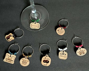 Princess Bride themed wine glass charms