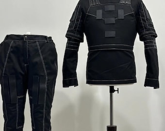 Black Mandalorian 3-Piece Flight Suit with Flak Vest | Star Wars Cosplay Costume | Custom Bounty Hunter Outfit