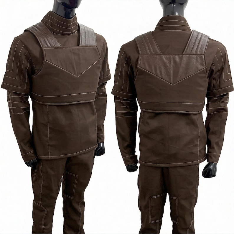 Mandalorian Brown Flight Suit Costume | Din Djarin Cosplay | Star Wars Bounty Hunter Armor Base image 1
