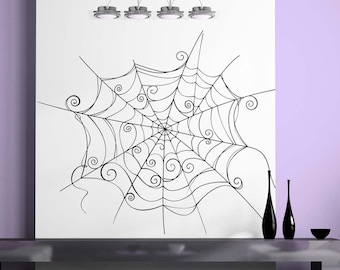 Spider Web with spider wall art spiderweb wall decor 2d art