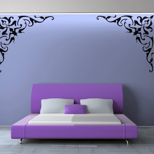 Corner Wall Decals, Old World Design, Filigree Wall Art, Baroque Decor, Scroll Wall Decal, Gothic Corner Decor, Vintage Ornate Home Decor