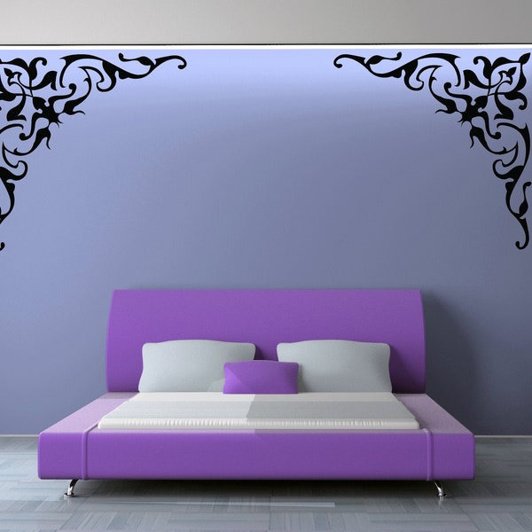 Corner Scroll Decal - Etsy