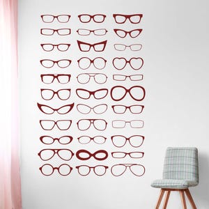 Wandtattoo Brillen, Optometrie Kunst, Augenoptiker Büro Dekor, Brillen Wandkunst, Rahmen Wanddekoration, Optiker Kunstwerk, Augen Arzt Geschenke