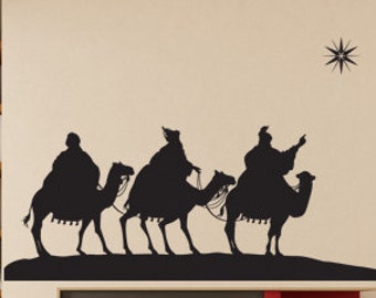 Wise Men Still Seek Him, Three Wisemen, 3 Wise Men Silhouette, North Star Wall Art, Holiday, Christmas Decorations, Home Wall Decor, Decal