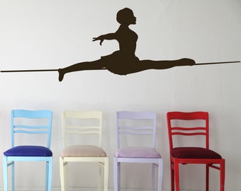 Tightrope Girl, Trapeze Wall Decal, Circus Artists, Fair, Carnival Decor, Performance Art, Party Decorations, Vinyl Sticker, Home Designs