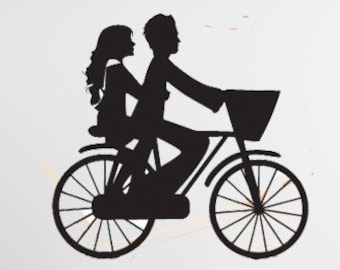 Bicycle art, Bike Stickers, Couples Gifts, Romantic Decoration, Bicycle Wall Decals, Bike Decal, Bicycle Basket, Bike Art, Home Decor