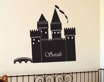 Princess Castle, Personalized Name Sign, Princess Stickers, Castle Wall Art, Nursery Vinyl, Home, Girls Bedroom, Princess Decor