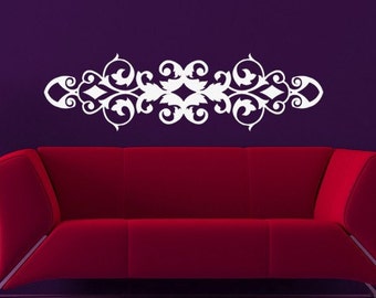 Horizontal Wall Art, Victorian, Swirl Decal, Vertical Art, Ornate, Old World Design, Sofa Table Decor, Home Wall Art, Bedroom Decor