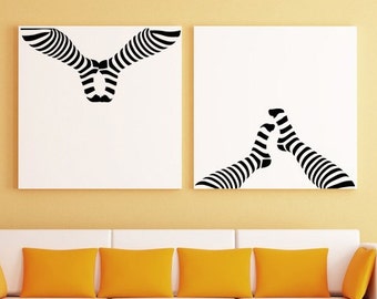 Podiatrist Wall Art, Striped Socks Decor, Feet Decoration, Foot Design, Wicked Witch of the West, Office Gift, Doctor Artwork, Home Art