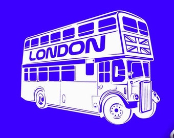 Double Decker Bus, London Bus Art, British Decor, Home Wall Decal, British Artwork, Great Britain Decoration, English Home Art