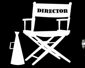 Theater Room Decal, Director's Chair, Directors Chair, Director Gifts, Megaphone Wall Decal, Movie Decor, Theater Room Decor, Bedroom Decor