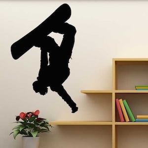 Snowboard Decor, Snowboarder Decal, Snowboarding Wall Art, Ski Lodge Decor, Winter Decor