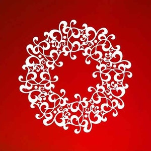 Wreath Wall Decal, Ornate Swirl Design, Ceiling Decor, Elegant Decorative Front Door Wreath, Swirl Decoration, Scroll Flourish