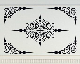 Decorative Panels for Wall, Ceiling Medallion, Swirl Decal, Corner Decal, Wrought Iron, Scroll Vinyl Sticker, Home Decorations, Corners Art