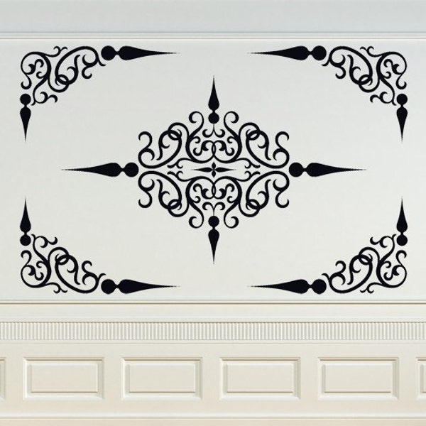 Corner Scroll Decal - Etsy