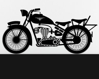 Motorcycle Decal, Gifts for Men, Garage Wall Decor, Home Decoration, Bedroom Decor, Wall Decal, Wall Art, Auto Shop Decor, Motorcycle Art