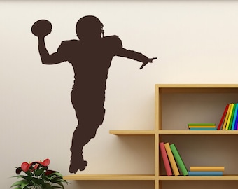 Football Player, Wall Decal, Sports Decor, Birthday Party Decorations, Running Back Art, Quarterback Design, Kid's Gifts, Artwork, Home Gift