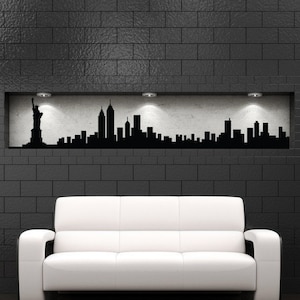 New York Skyline Decal, New York City Art, New York City Wall Decor, NYC Skyline, NYC Art, Office Decor, Big Apple, Home Decor, Vinyl Decal image 1