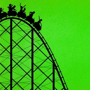 Roller Coaster Wall Art, Carnival, Amusement Park Decal, Carnival Decorations, Fair, Theme Park, Kid&#39;s Decor, Birthday Decor, Childrens Art