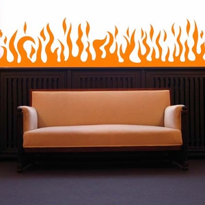 Flames Wall Decal, Flame Art Decor, Flame Design, Fireplace, Flames Auto, Car, Bachelor Pad Gift, Vehicle Vinyl Sticker, Home image 1