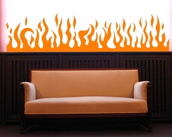 Flames Wall Decal, Flame Art Decor, Flame Design, Fireplace, Flames Auto, Car, Bachelor Pad Gift, Vehicle Vinyl Sticker, Home