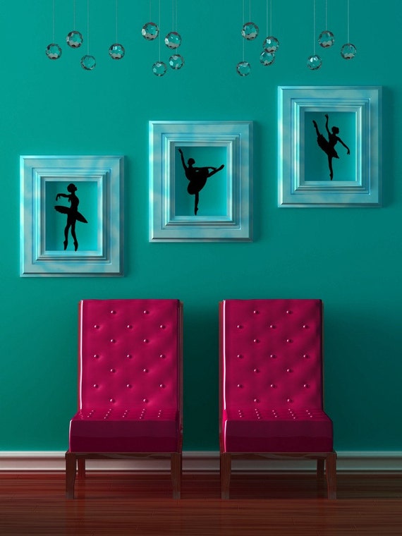 Ballet Wall Decal Set of 3 Ballerina Wall Art Ballet Decor Etsy