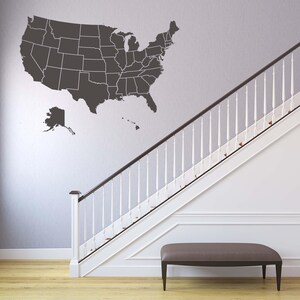 US State Map, US Bundesstaaten Einfache Linie Kunst, USA Karte Wandkunst, USA Vinyl Aufkleber, Wandaufkleber, USA Umrisse