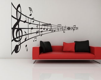 Music Note Wall Decal, Musical Notes Decor, Band Decoration, Party Gift, Choir Artwork, Song Design, Musician Home Art, Note, Sheet