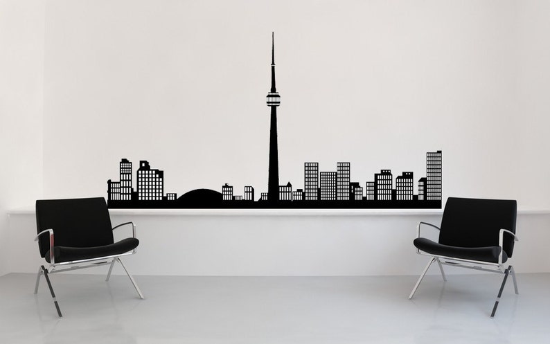 toronto skyline canada sticker skyline wall decal skyline | etsy