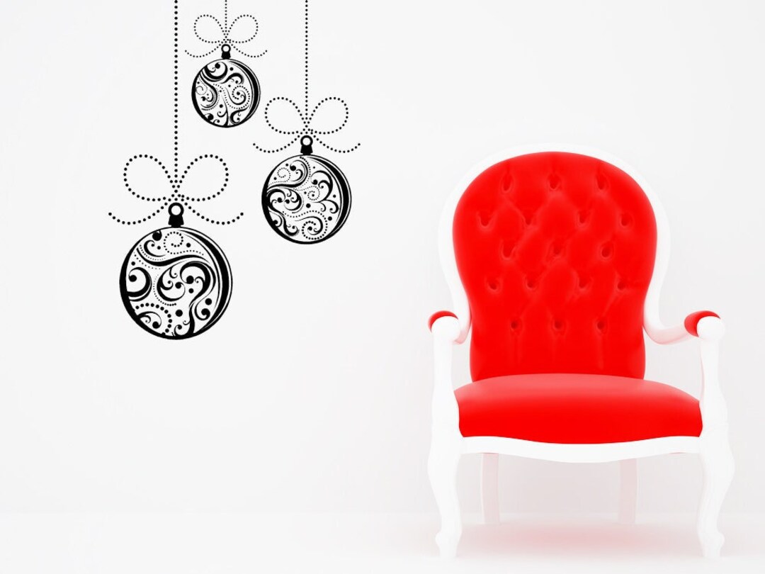 Christmas Ornament Wall Art X-mas Ornaments Decal Holiday - Etsy