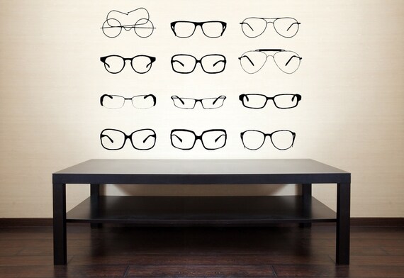 Okulary Okulary Naklejki Dekoracje Optometria Optyk Etsy