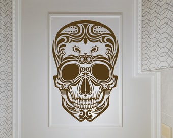 Sugar Skull Wall Art, Mexican Holiday, Day of the Dead Decor, Burtonesque Decals, Sugar Skull Stickers, Ceiling Decals